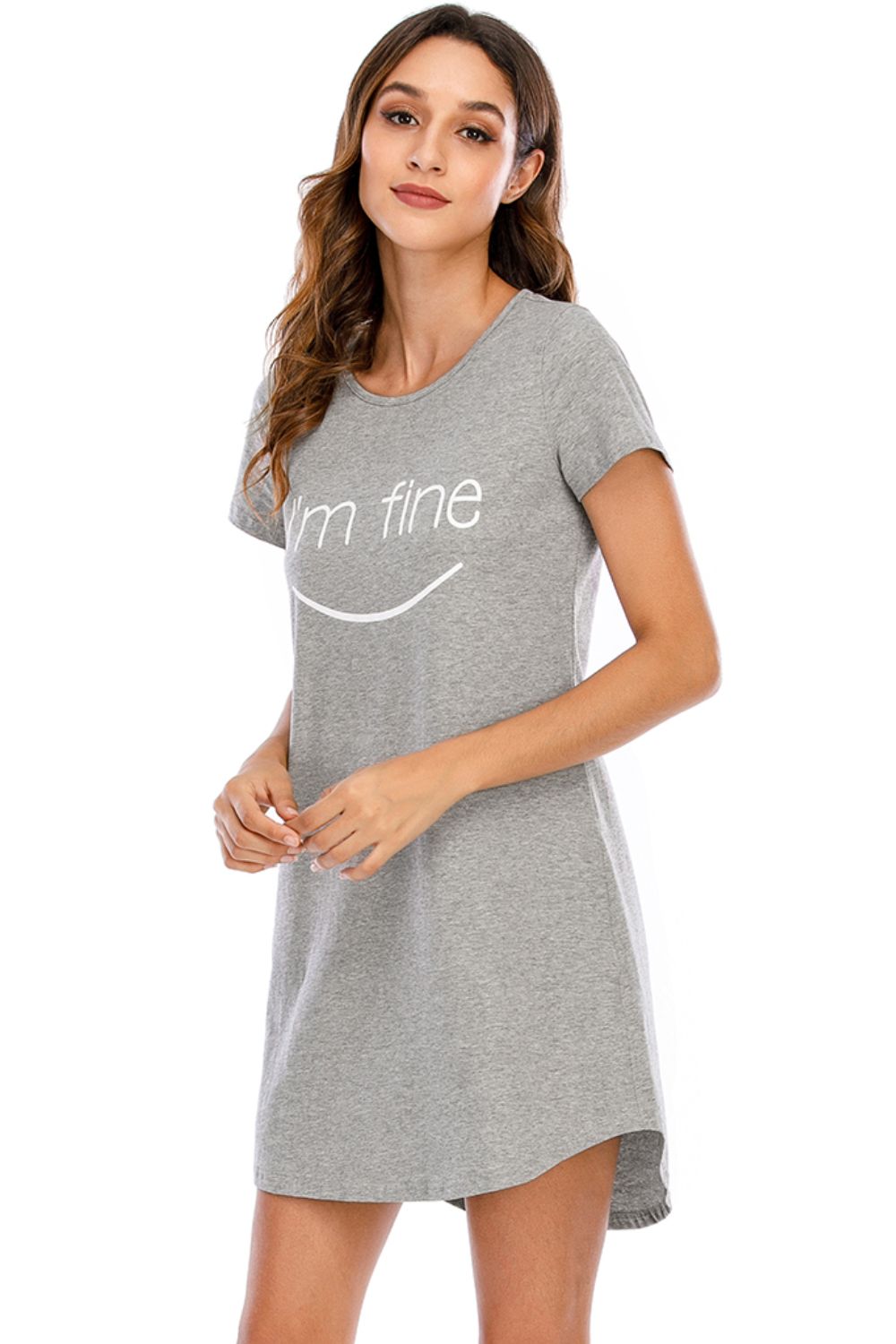 Cozy Comfort Graphic Lounge Tee Dress