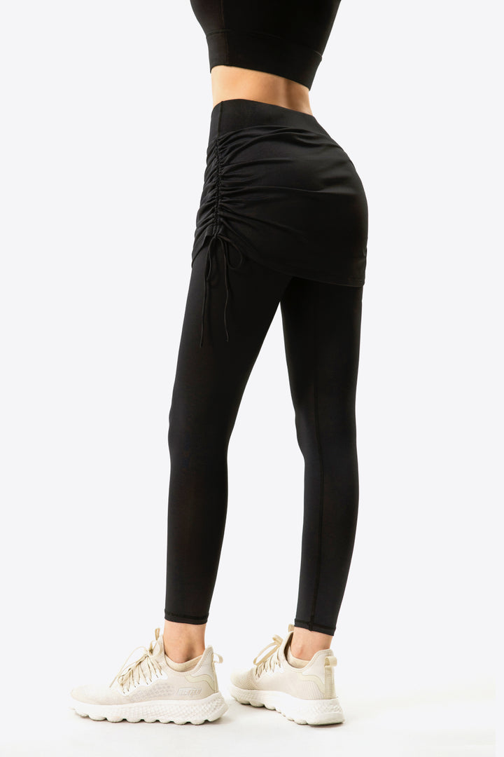 Define & Curve Faux Layered Ruched Leggings