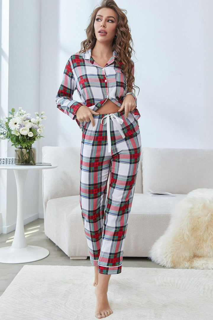 Modern Muse Tie-Front Plaid Set