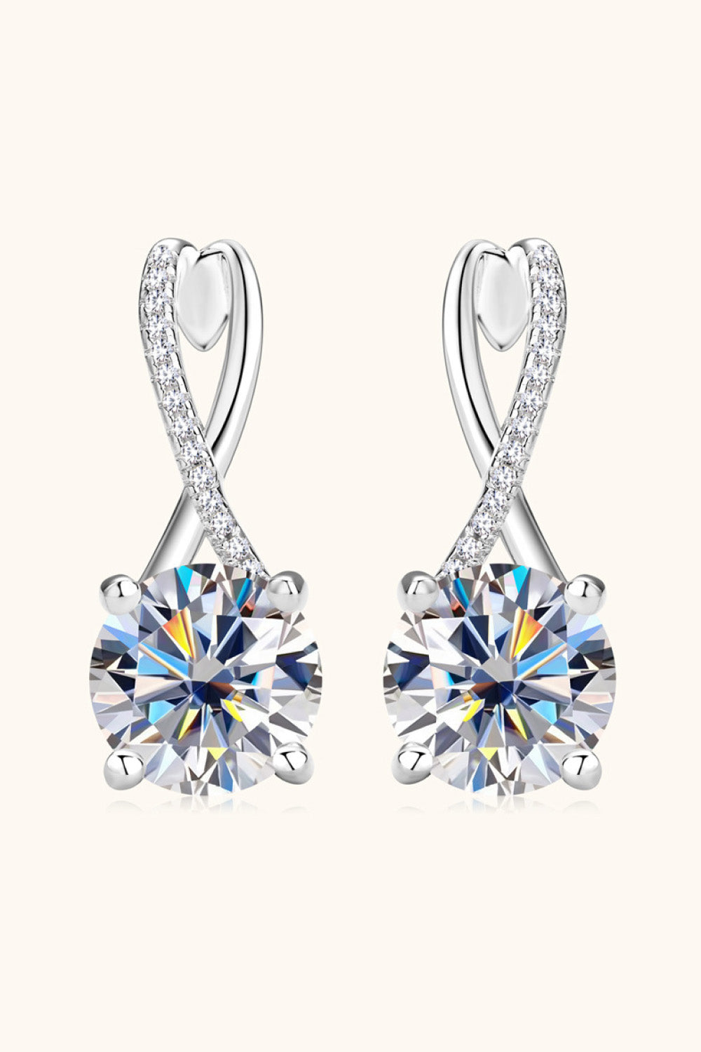 Rhea's Radiance 4 Carat Moissanite Earrings