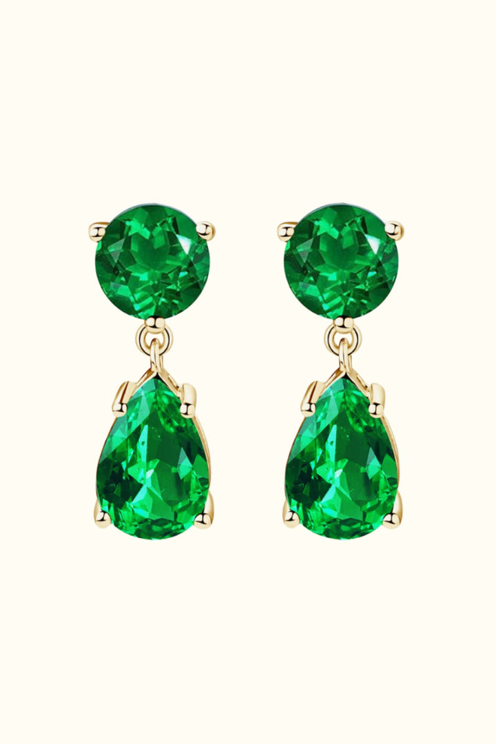 Gaia's Glory Lab-Grown Emerald Drop Earrings