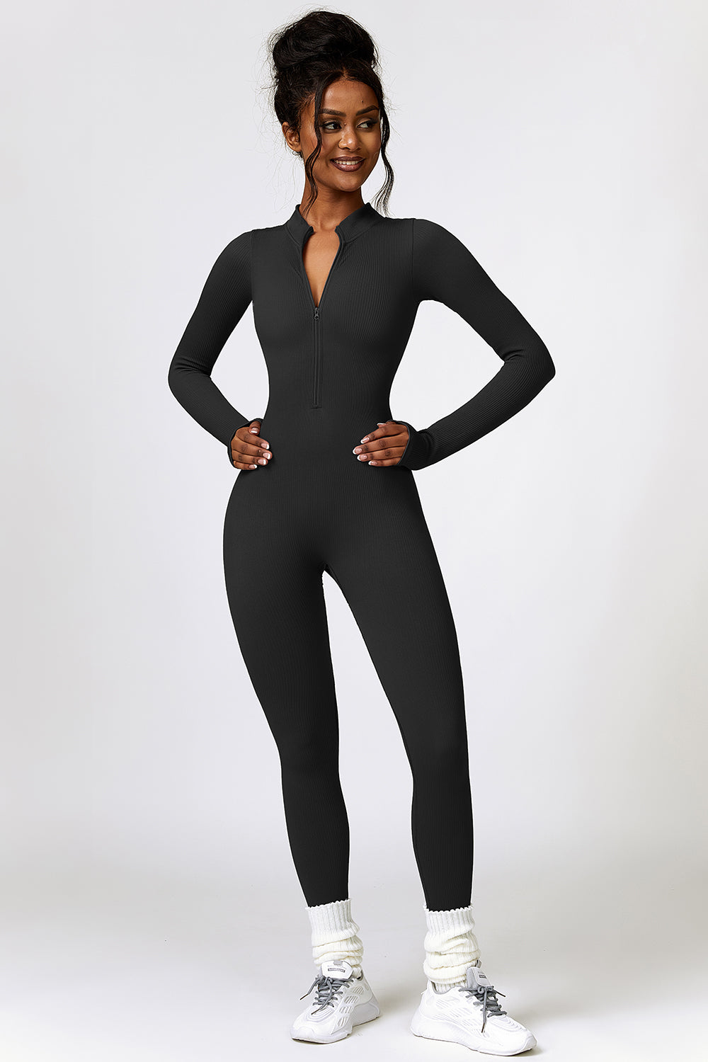 Sculpt & Sweat Half Zip Jumpsuit