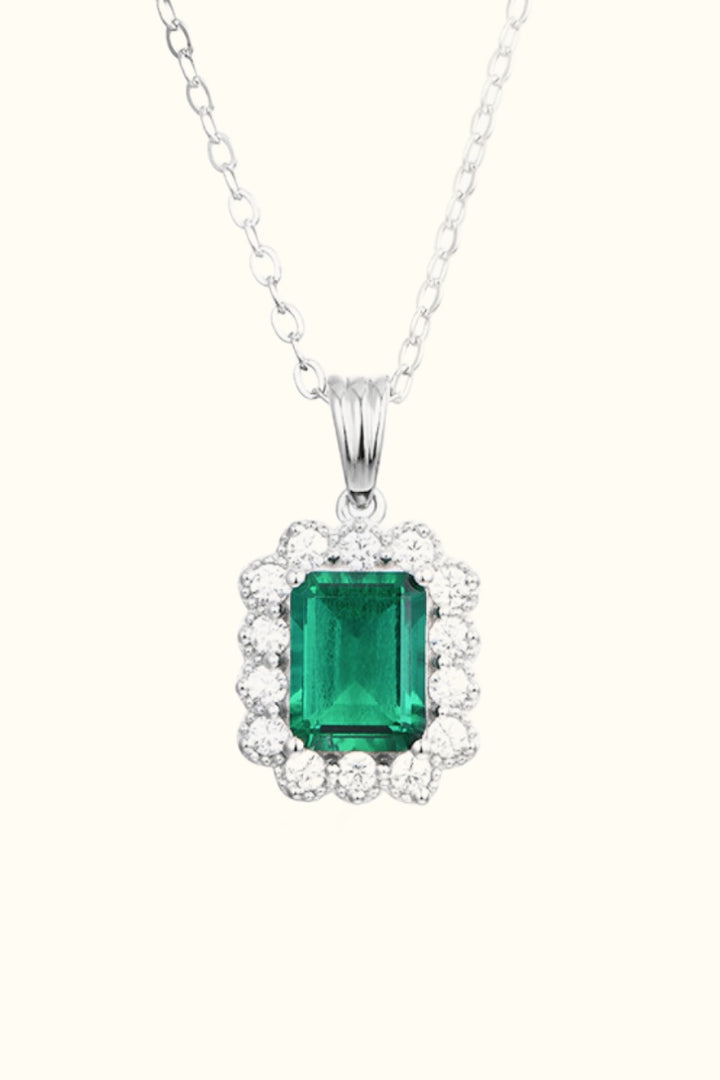 Emerald Fire Pendant Necklace