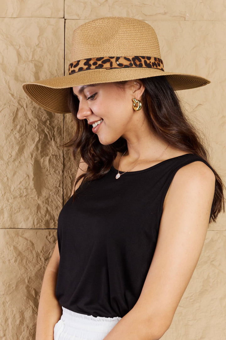 Rhea's Safari: Leopard Print Straw Hat