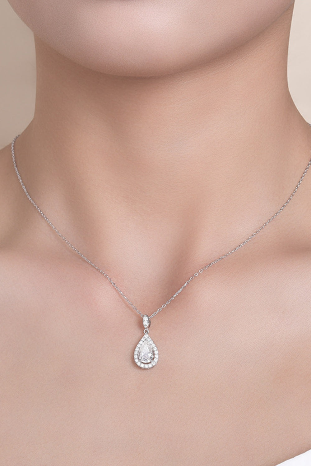 Dazzling 1.5ct Moissanite Teardrop Necklace