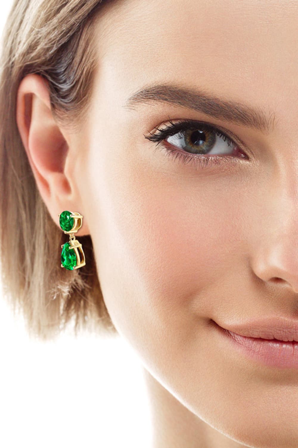 Gaia's Glory Lab-Grown Emerald Drop Earrings