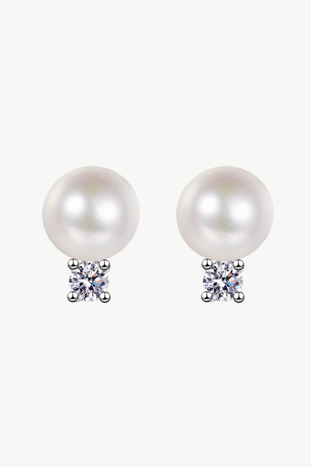 Aphrodite's Whisper Moissanite and Pearl Stud Earrings