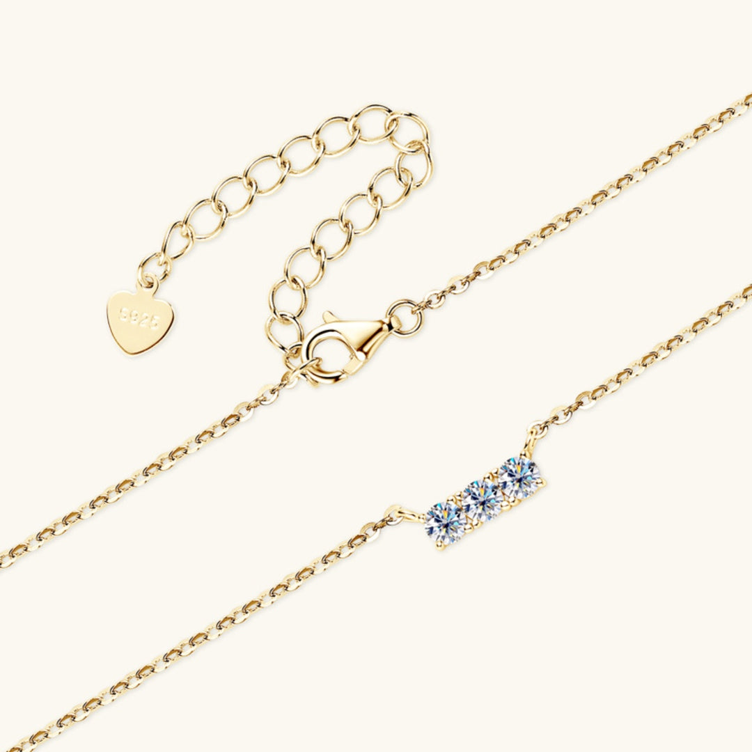 Elevate Everyday: 18K Gold Vermeil Moissanite Bar Necklace