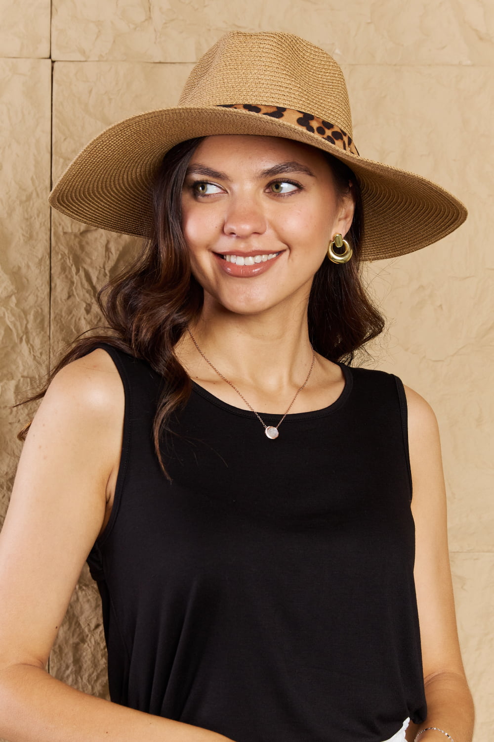 Rhea's Safari: Leopard Print Straw Hat