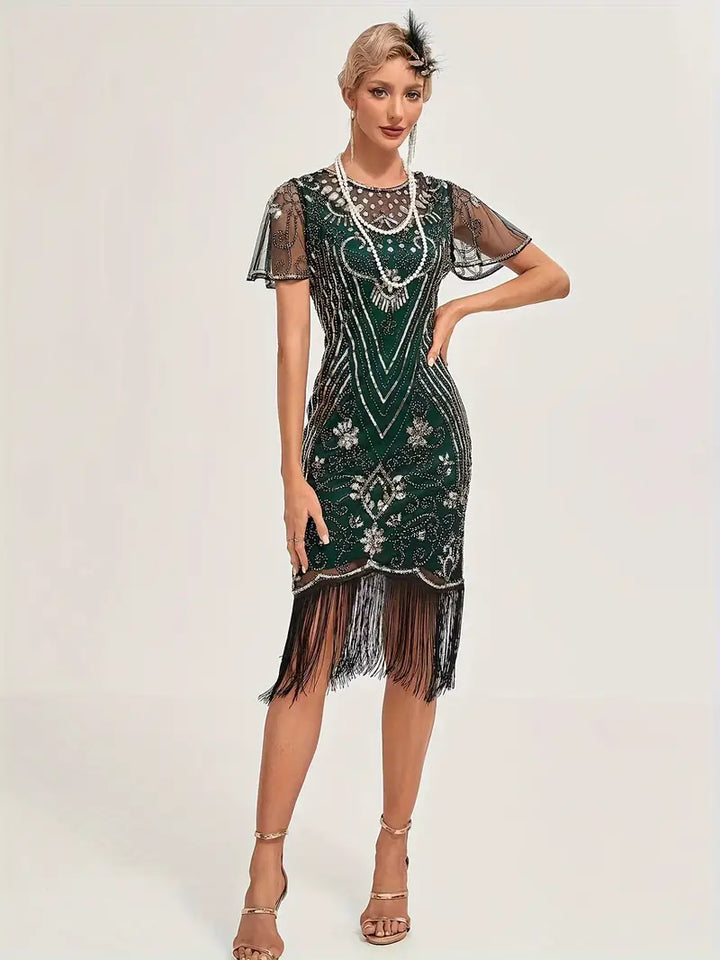 Gatsby's Muse Art Deco Flapper Dress