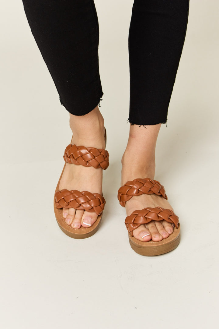 Aphrodite's Indulgent Braided Flat Sandals