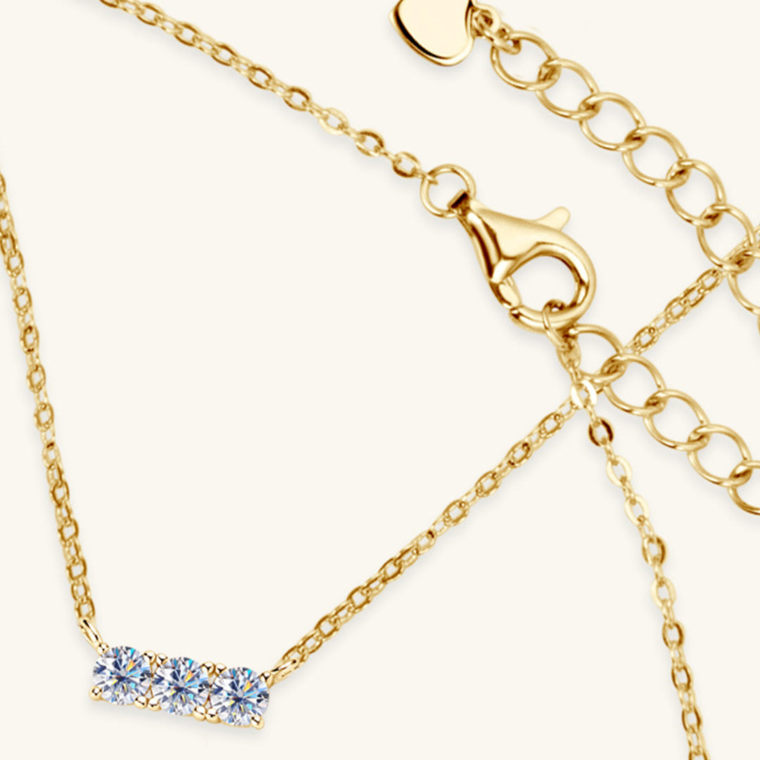 Elevate Everyday: 18K Gold Vermeil Moissanite Bar Necklace