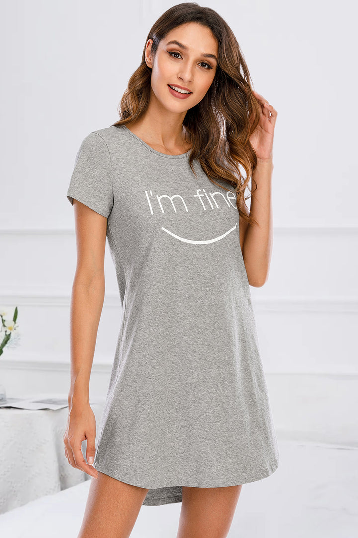 Cozy Comfort Graphic Lounge Tee Dress