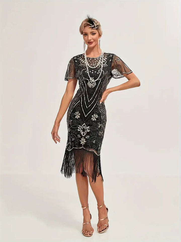 Gatsby's Muse Art Deco Flapper Dress