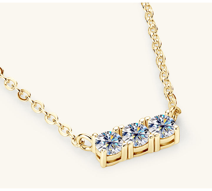 Elevate Everyday: 18K Gold Vermeil Moissanite Bar Necklace