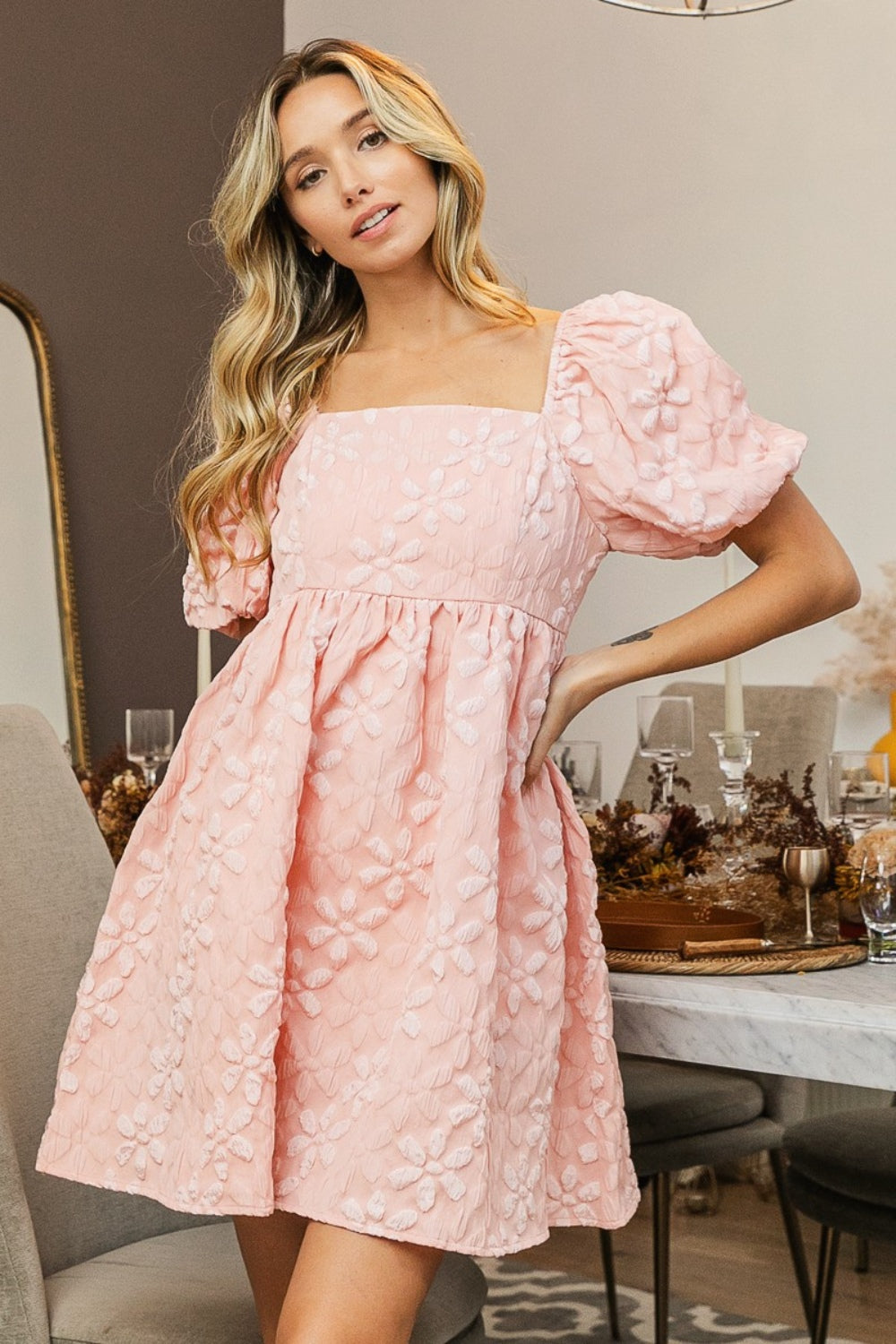 Diana's Garden Flirty Floral Milkmaid Mini Dress