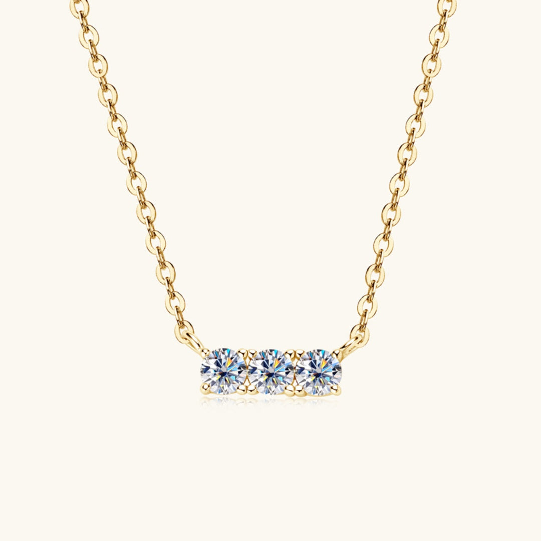 Elevate Everyday: 18K Gold Vermeil Moissanite Bar Necklace