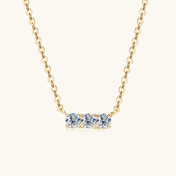 Elevate Everyday: 18K Gold Vermeil Moissanite Bar Necklace