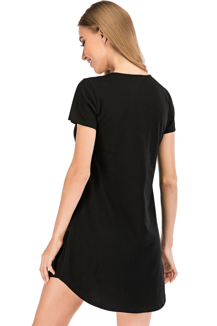 Cozy Comfort Graphic Lounge Tee Dress