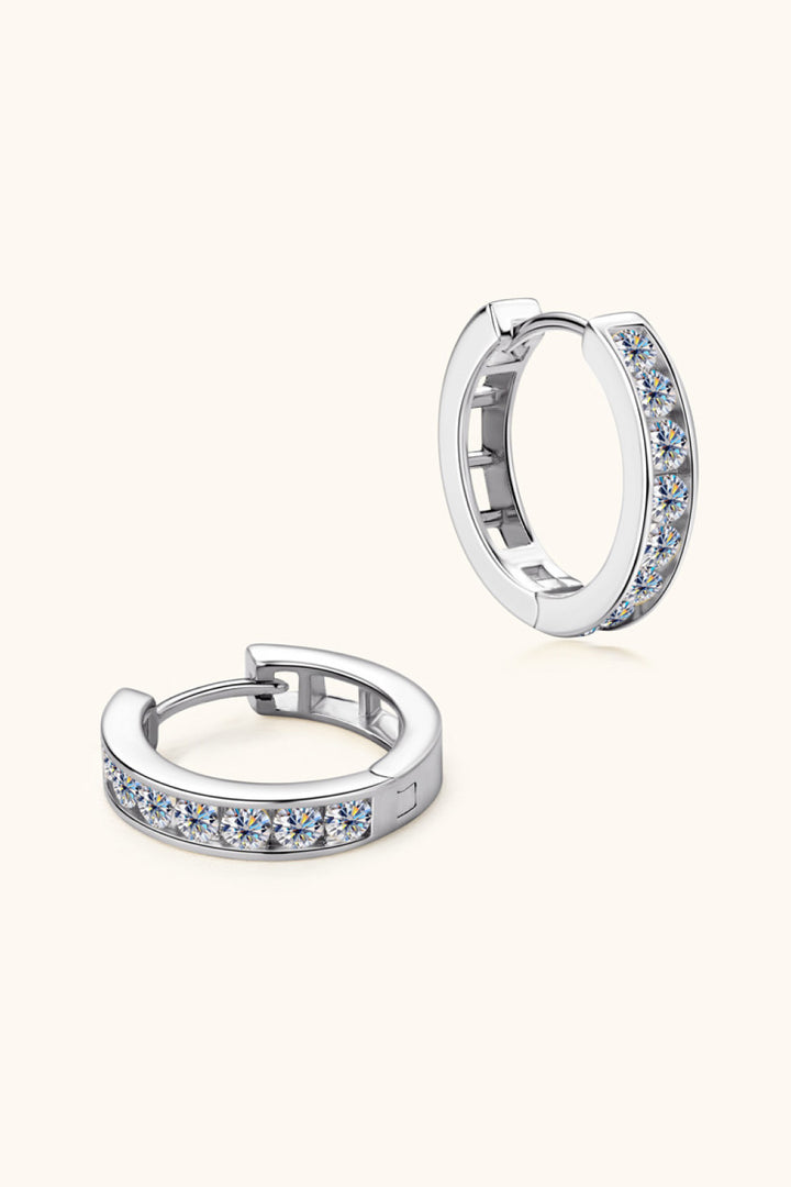 Nereid's Embrace Moissanite Huggie Earrings