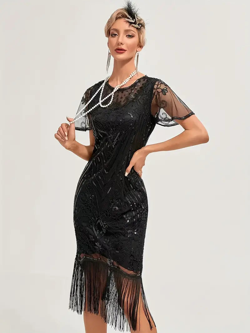 Gatsby's Muse Art Deco Flapper Dress