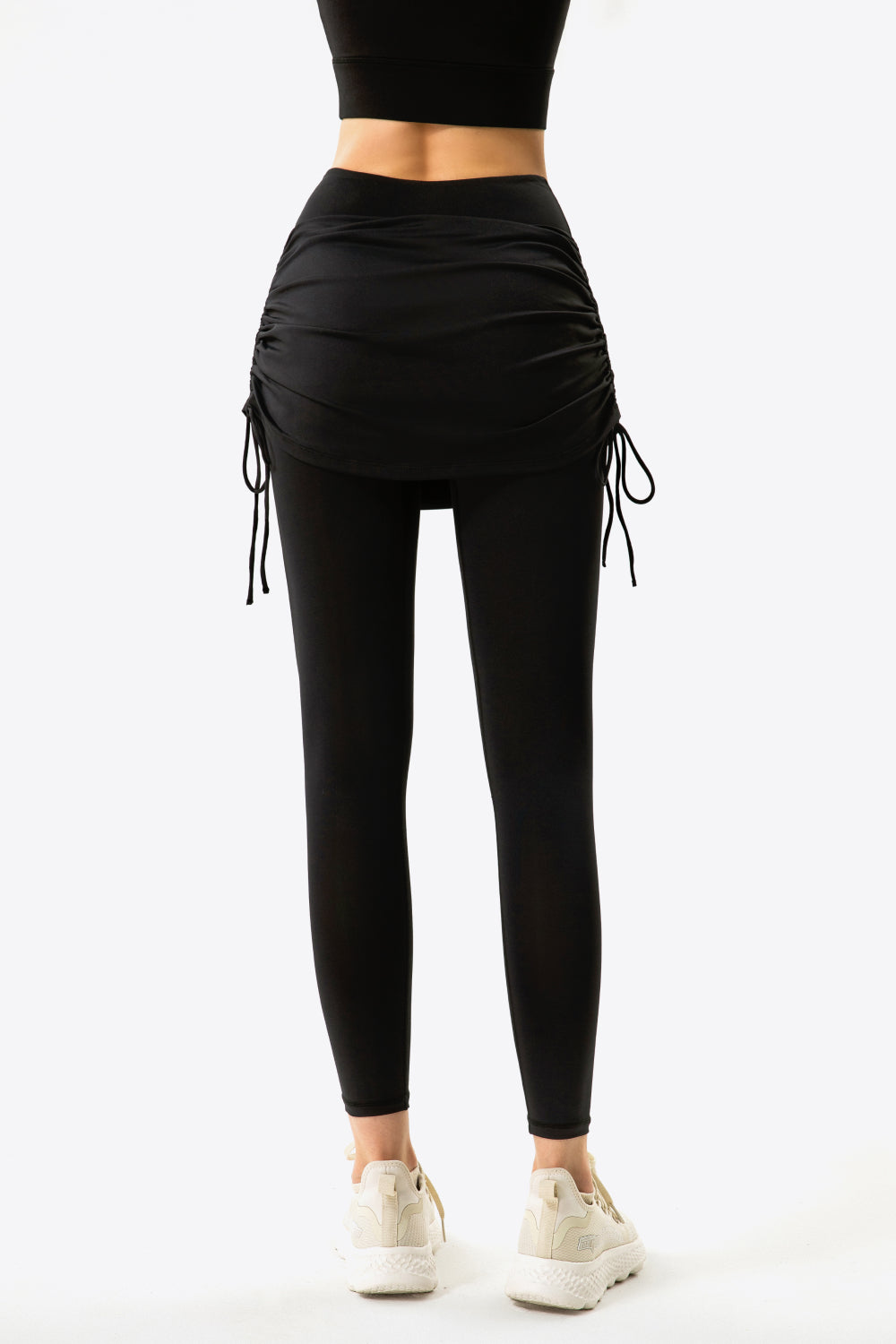 Define & Curve Faux Layered Ruched Leggings