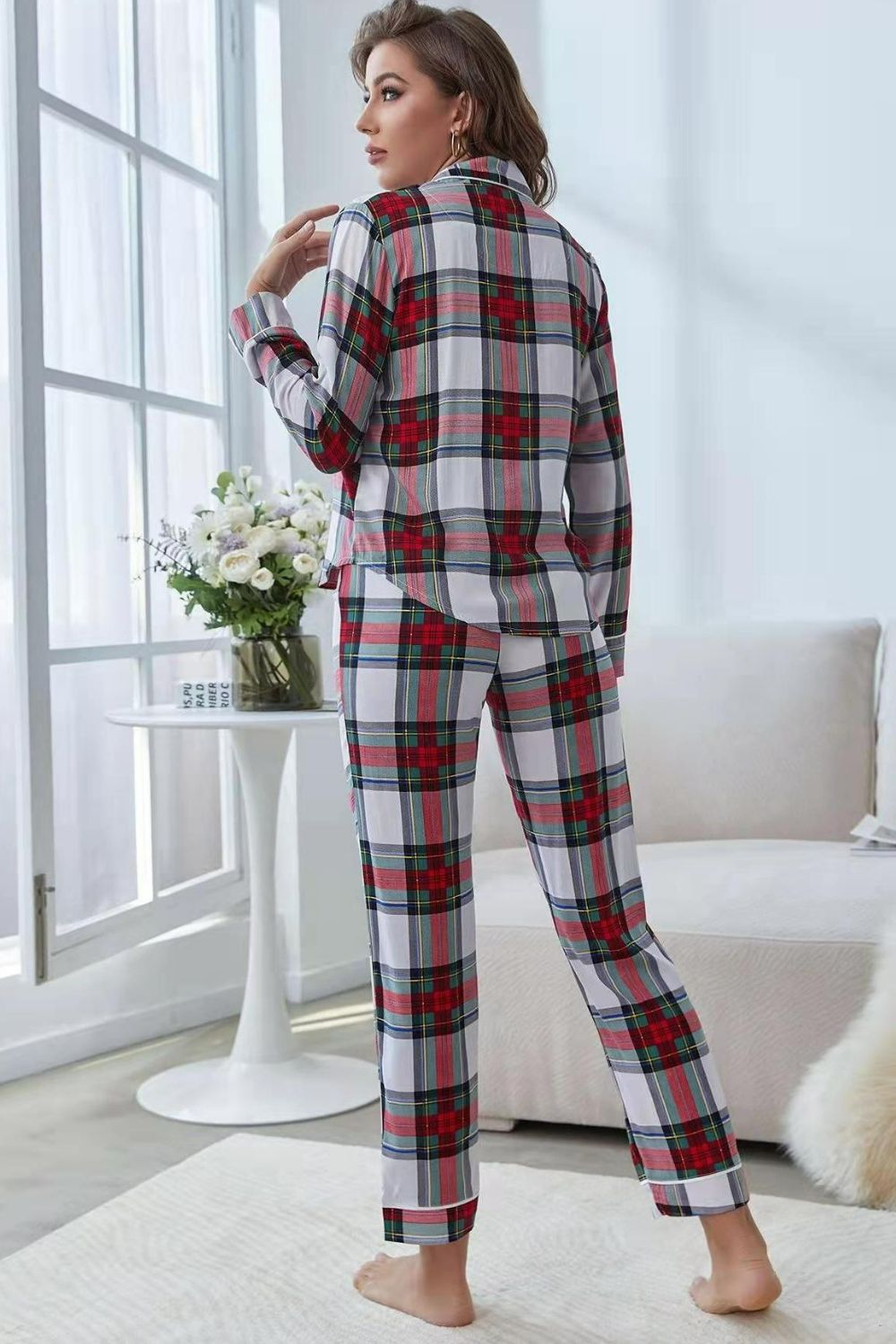 Modern Muse Tie-Front Plaid Set