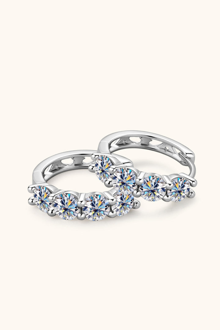 Selene's Embrace 2.4 Carat Moissanite Huggie Earrings