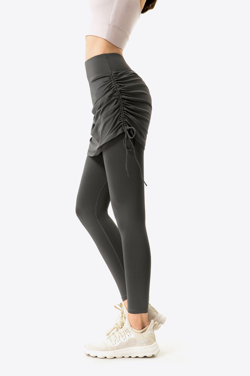 Define & Curve Faux Layered Ruched Leggings