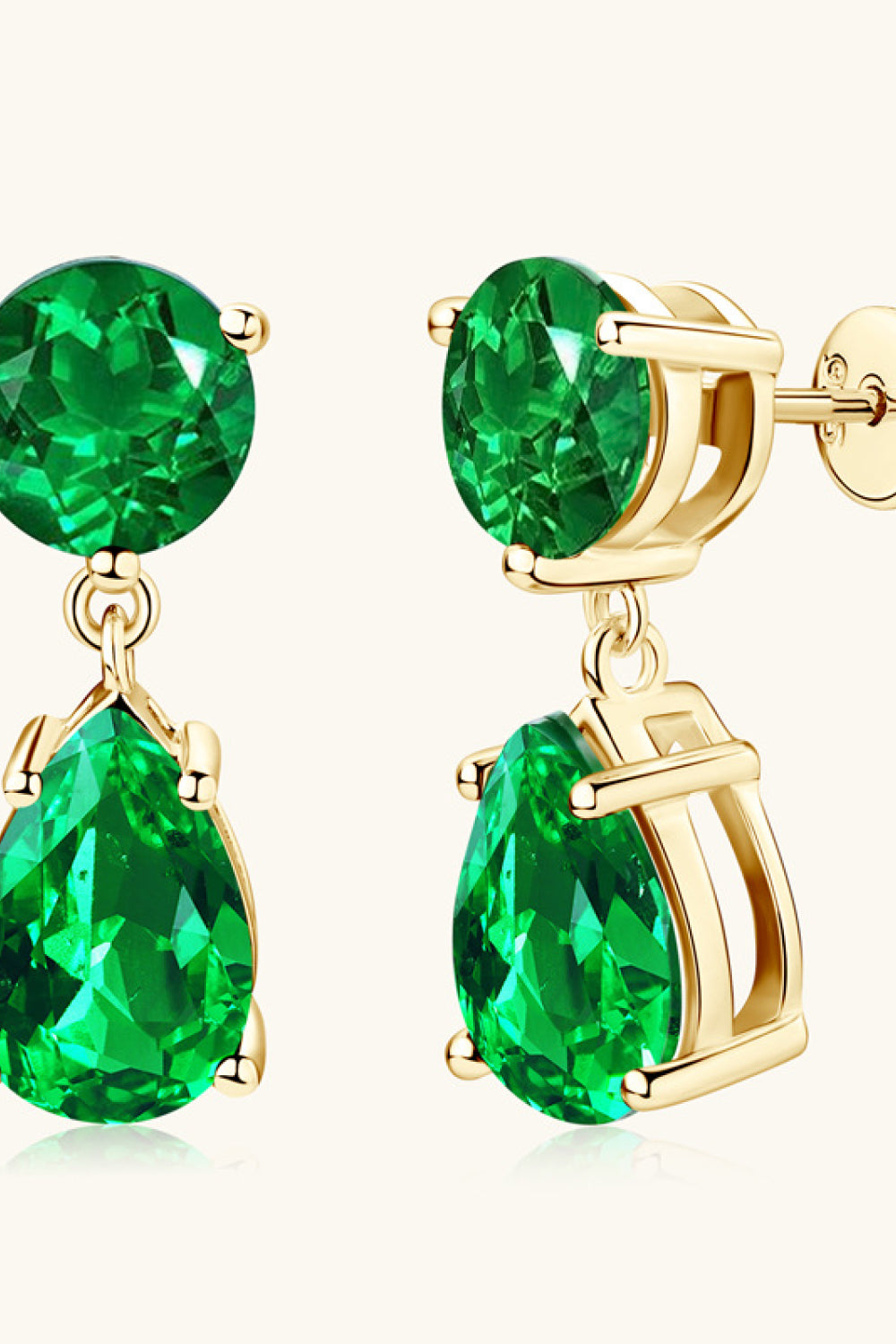 Gaia's Glory Lab-Grown Emerald Drop Earrings