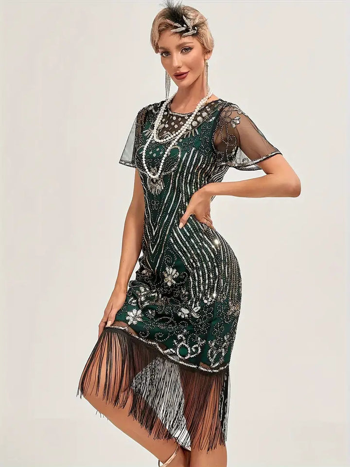 Gatsby's Muse Art Deco Flapper Dress