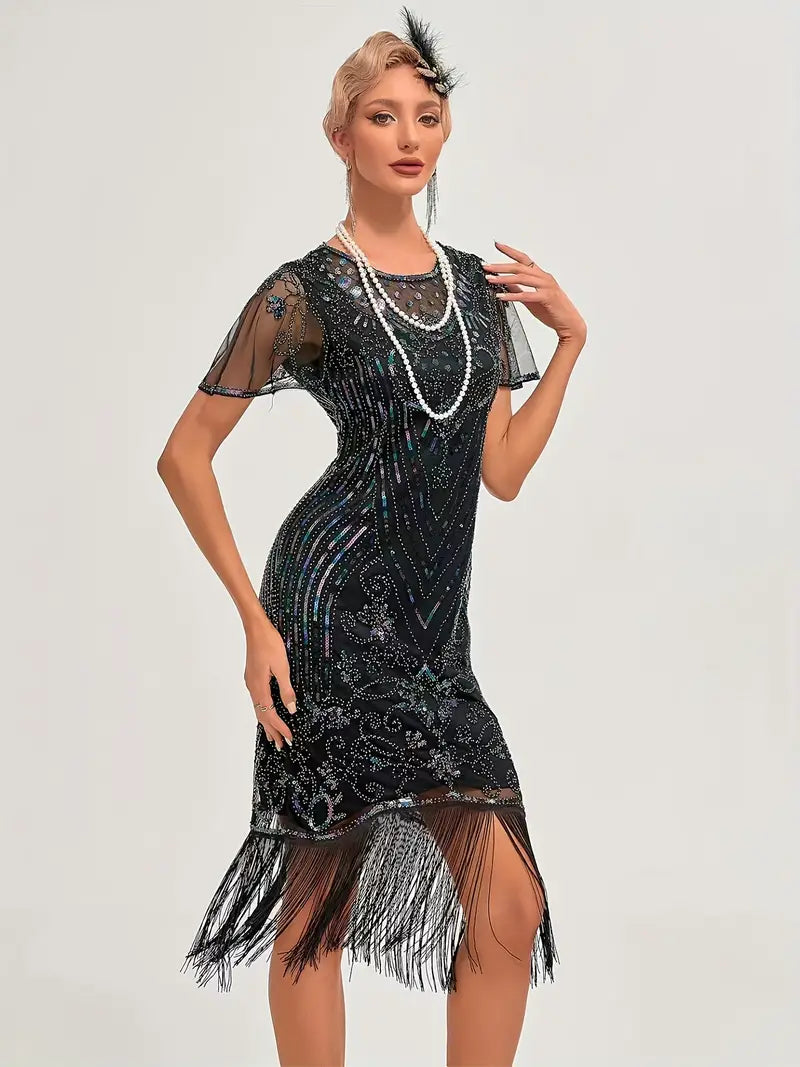 Gatsby's Muse Art Deco Flapper Dress