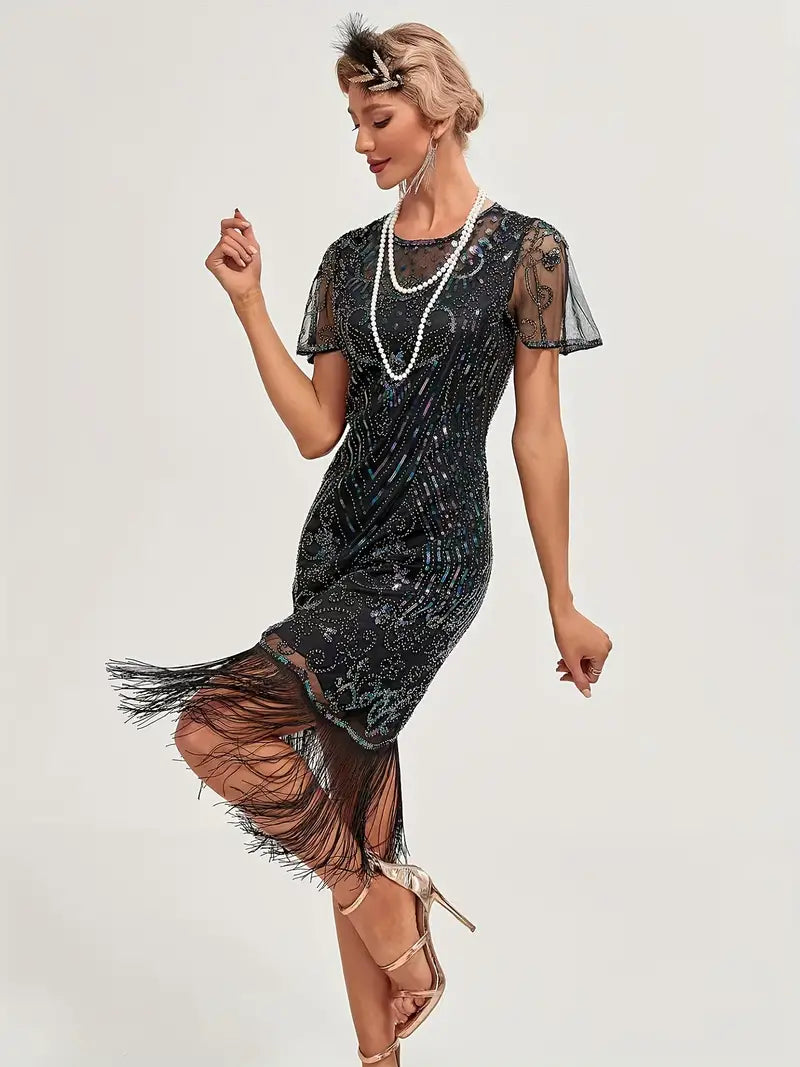 Gatsby's Muse Art Deco Flapper Dress