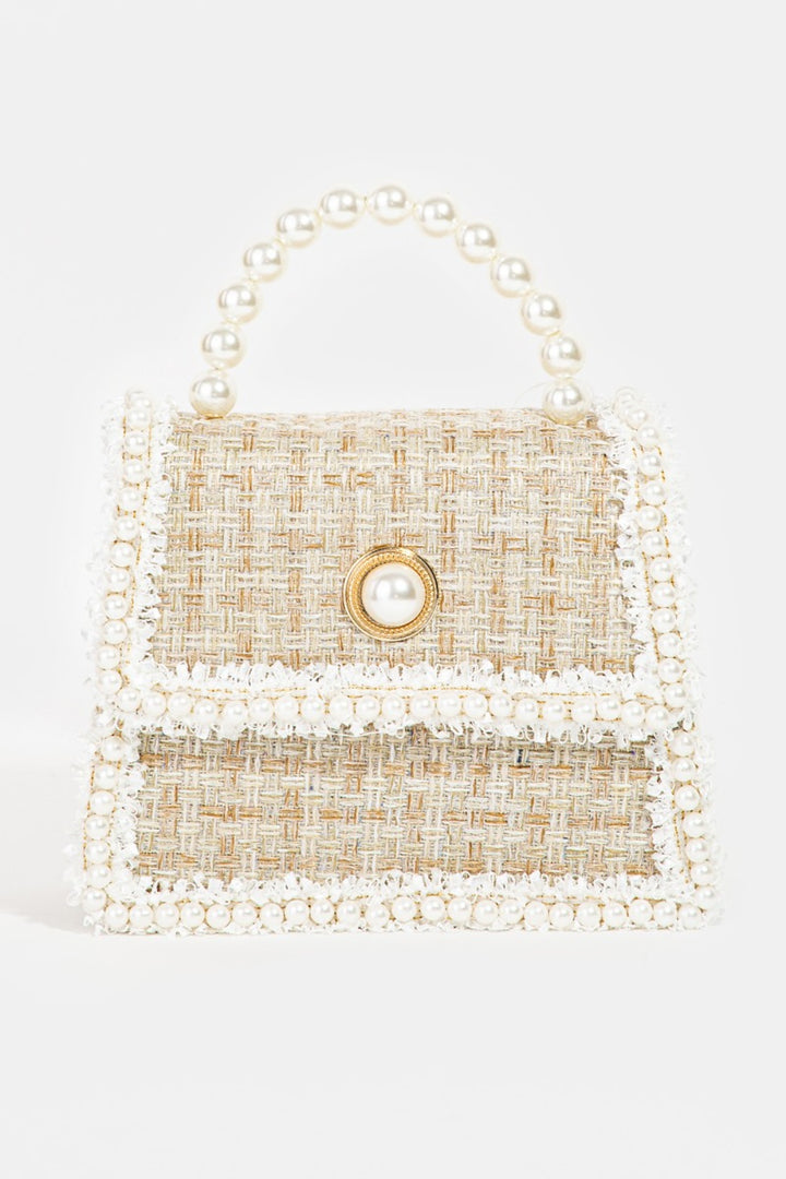 Theia's Treasure Handwoven Pearl Accented Handbag