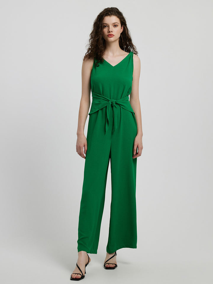 Effortless Chic: Knot Detail Sleeveless Jumpsuit